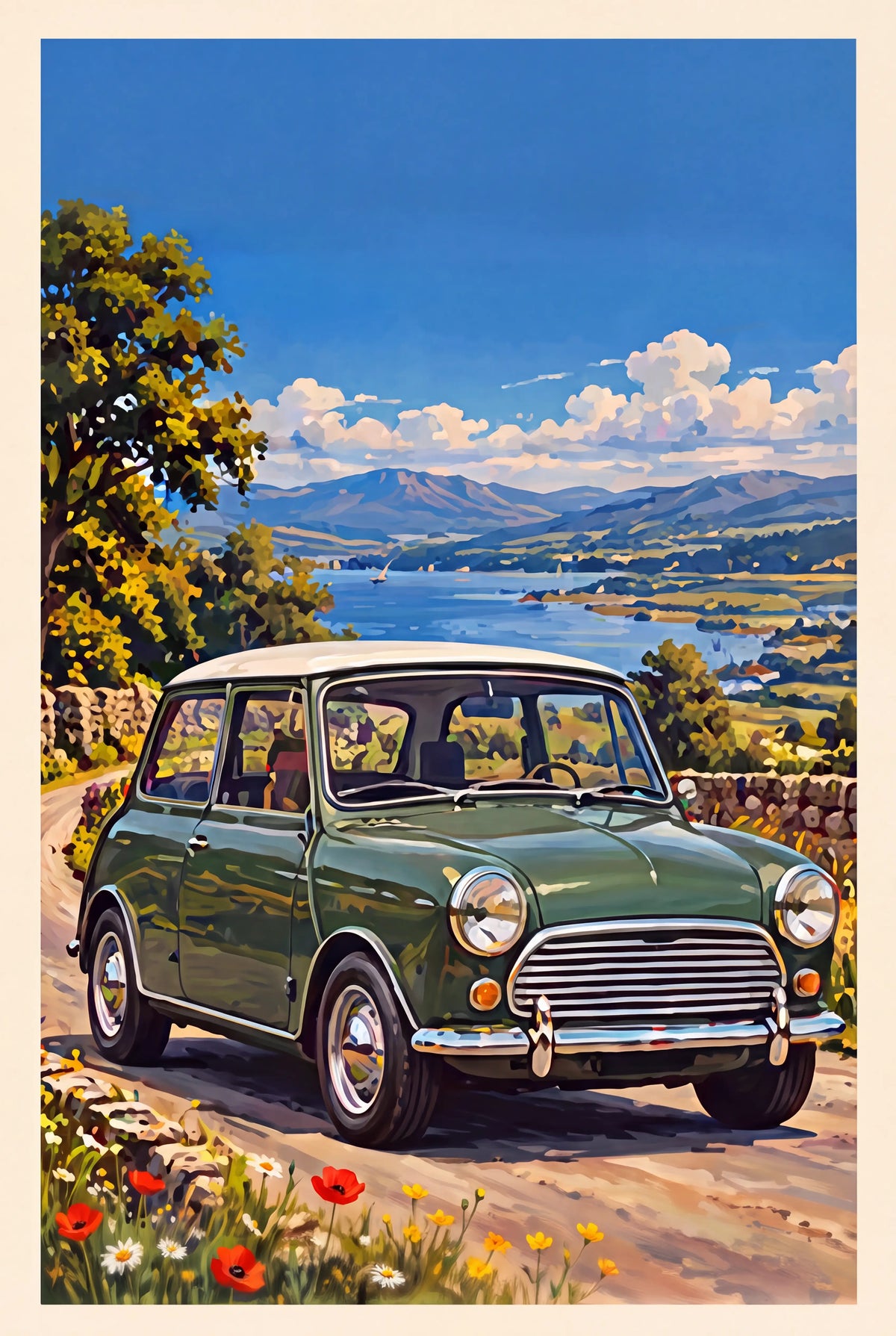 Mini Cooper Mk1 Vintage Poster Print